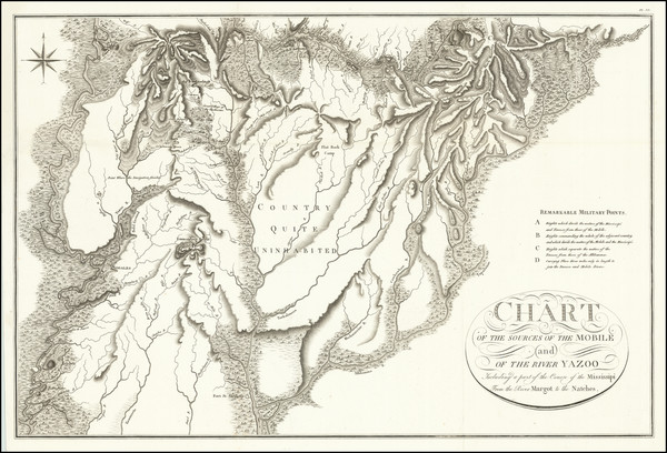 28-South, Alabama and Mississippi Map By Georges Henri Victor Collot