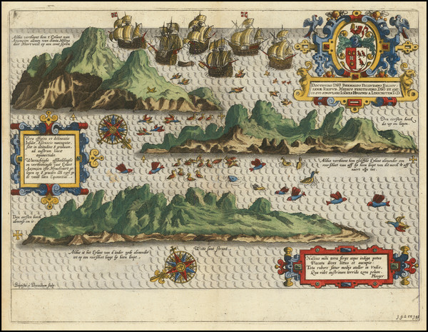 58-African Islands, including Madagascar Map By Jan Huygen Van Linschoten