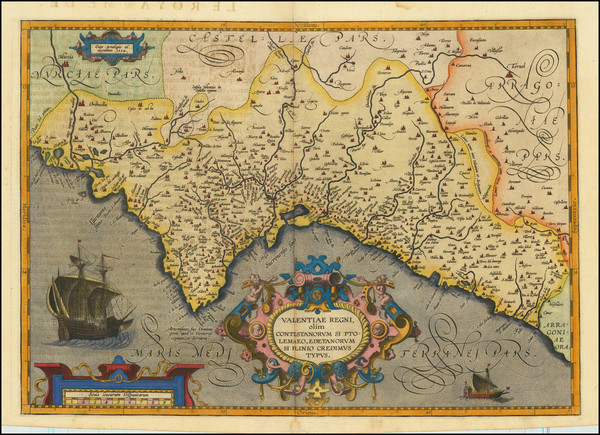 40-Spain Map By Abraham Ortelius