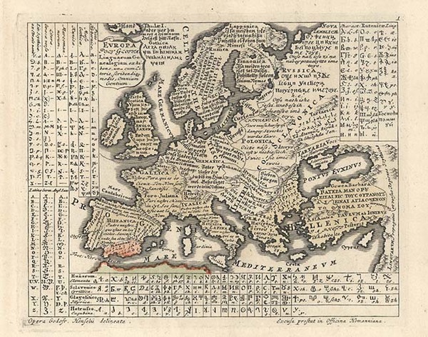 77-Europe and Europe Map By Homann Heirs / Gottfried Hensel