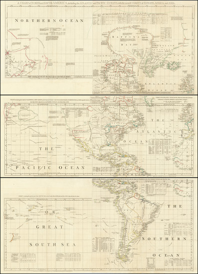 32-Pacific Ocean, North America and Pacific Map By Thomas Jefferys / Bradock Mead