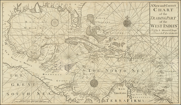 49-Florida, South, Texas and Caribbean Map By Thomas Page  &  Robert Mount