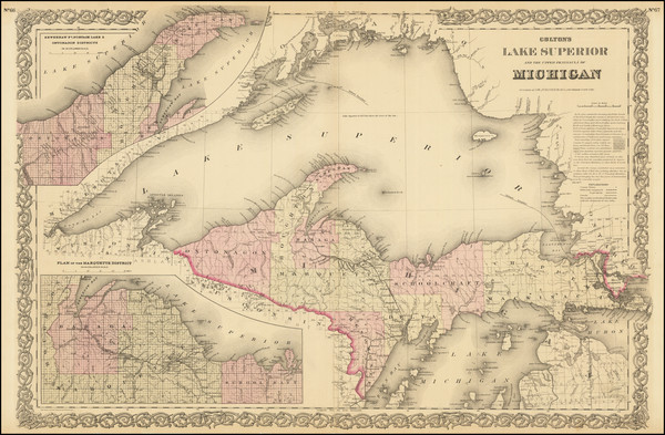 4-Michigan Map By G.W.  & C.B. Colton