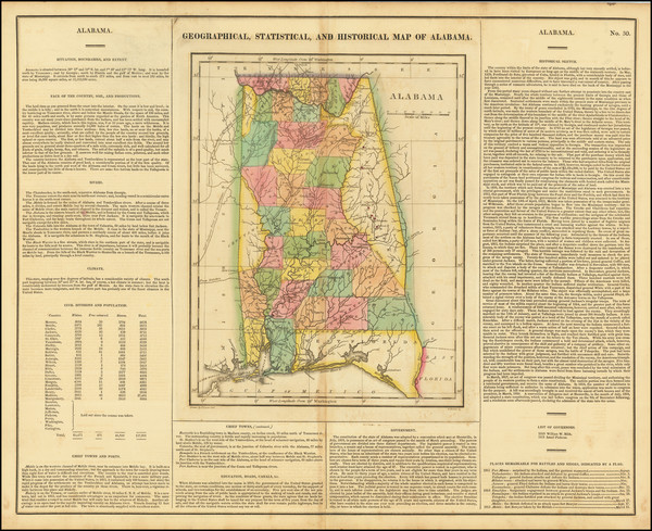 4-Alabama Map By Henry Charles Carey  &  Isaac Lea