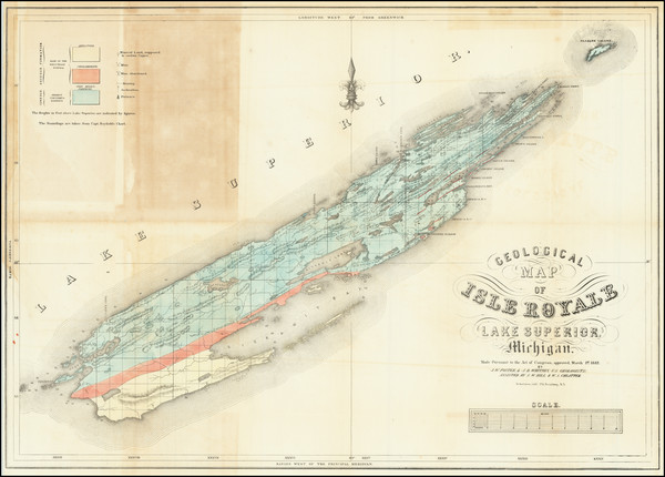 9-Michigan Map By Josiah Dwight Whitney  &  John Wells Foster