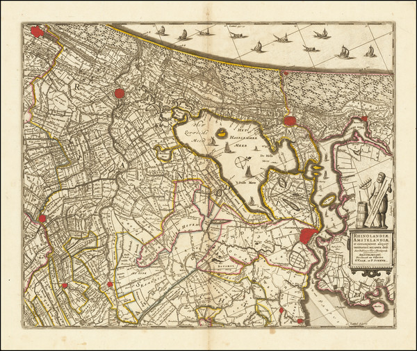 85-Netherlands and Amsterdam Map By Valk & Schenk