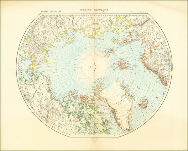 6-Polar Maps Map By Louis Vivien de Saint-Martin