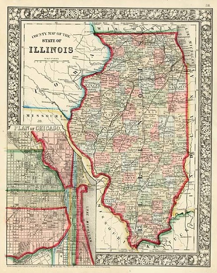 65-Midwest Map By Samuel Augustus Mitchell Jr.