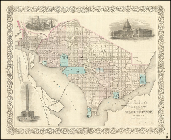 82-Washington, D.C. Map By G.W.  & C.B. Colton