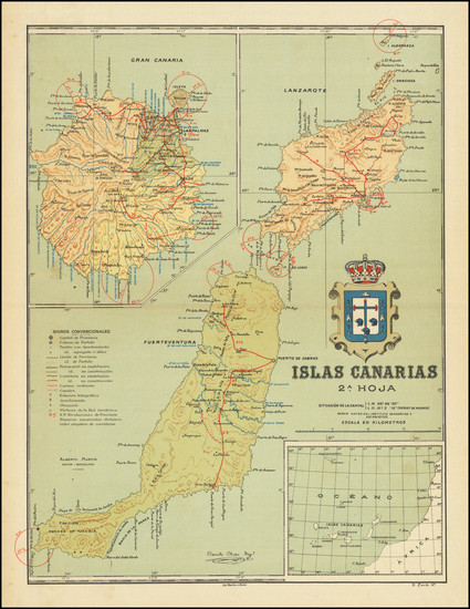 89-Spain and African Islands, including Madagascar Map By Benito Chias