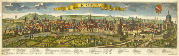 71-Rome Map By Friederich Bernhard Werner / Jeremias Wolff