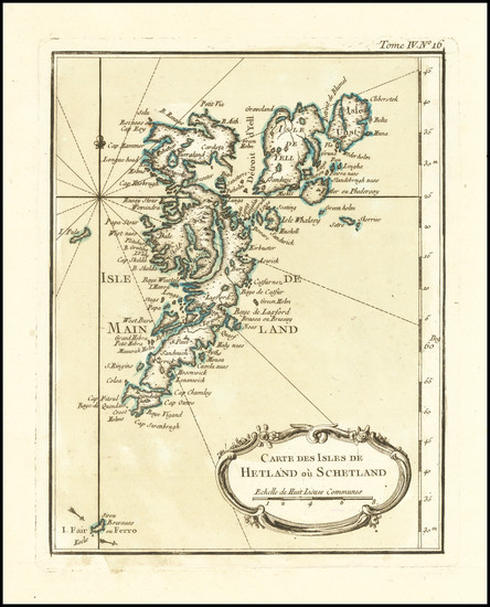 60-Scotland Map By Jacques Nicolas Bellin