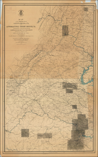 93-Mid-Atlantic, Virginia and Civil War Map By U.S. War Department