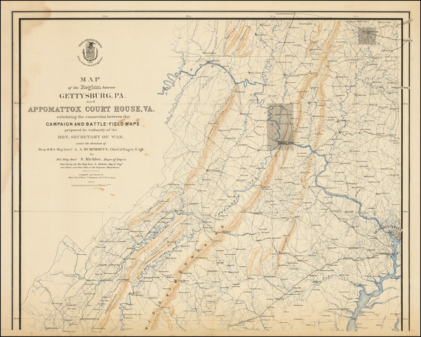 20-Pennsylvania, Virginia and Civil War Map By U.S. War Department