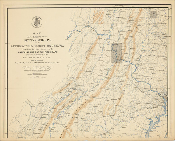 28-Pennsylvania, Virginia and Civil War Map By U.S. War Department