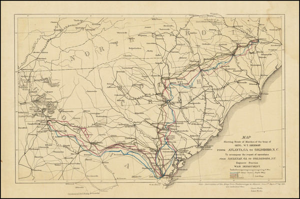 30-Southeast, Georgia and Civil War Map By U.S. War Department