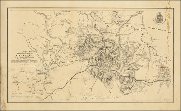 88-Georgia Map By Bowen & Co. / Captain Orlando M. Poe