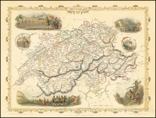 12-Switzerland Map By John Tallis
