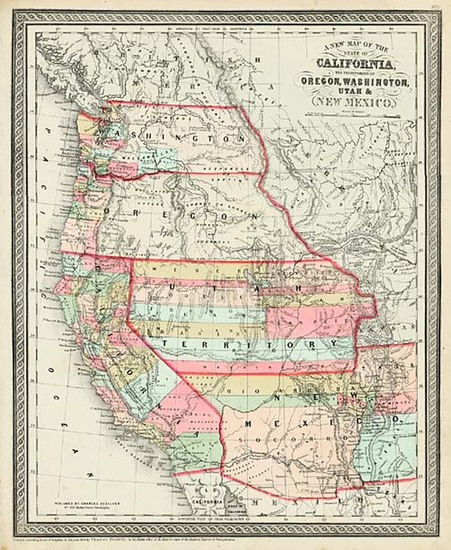 86-Southwest, Rocky Mountains and California Map By Charles Desilver