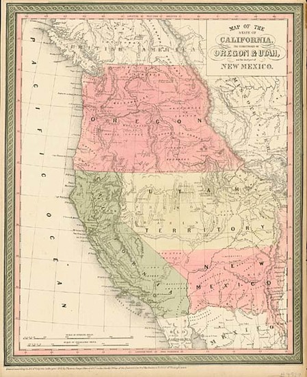 46-Southwest, Rocky Mountains and California Map By Thomas, Cowperthwait & Co.