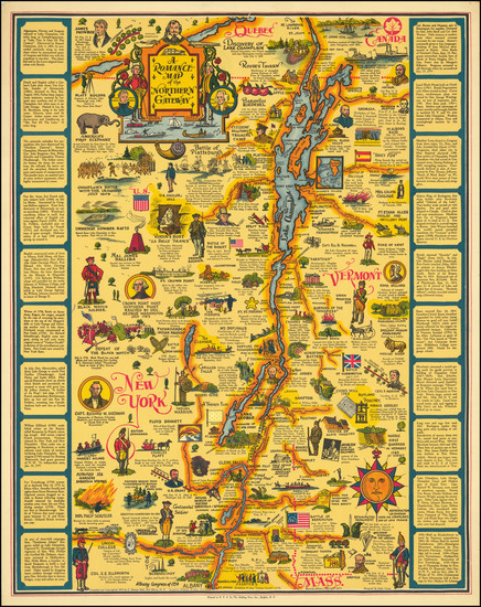 59-Vermont, New York State and Pictorial Maps Map By C. Eleanor Hall