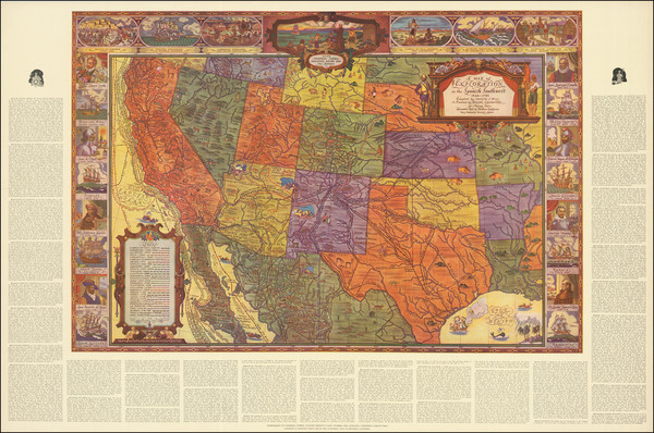 27-Texas, Southwest, Rocky Mountains and Pictorial Maps Map By Automobile Club of Southern Califor