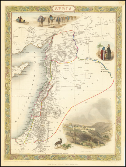 68-Middle East and Holy Land Map By John Tallis