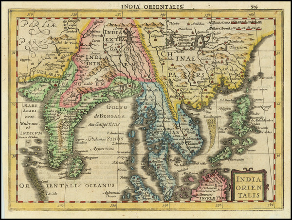 23-India, Southeast Asia and Philippines Map By  Gerard Mercator