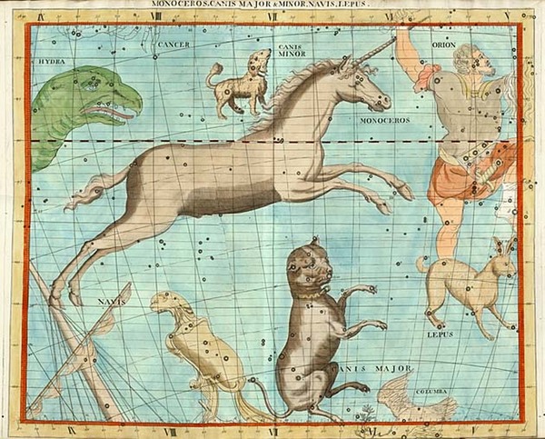 48-World, Celestial Maps and Curiosities Map By John Flamsteed