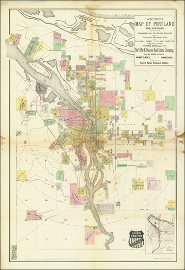 16-Oregon Map By W.H. Whitney