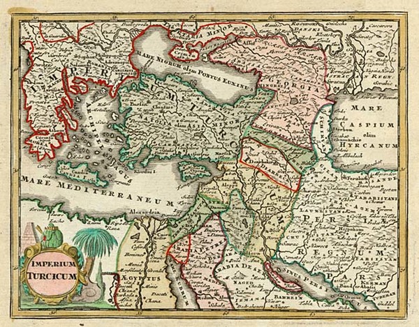 23-Europe, Turkey, Mediterranean, Asia, Middle East and Balearic Islands Map By Adam Friedrich Zur