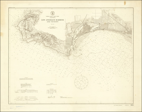 70-Los Angeles Map By U.S. Coast & Geodetic Survey