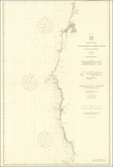 95-Oregon and California Map By U.S. Coast & Geodetic Survey