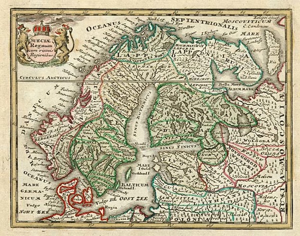 18-Europe, Baltic Countries and Scandinavia Map By Adam Friedrich Zurner / Johann Christoph Weigel