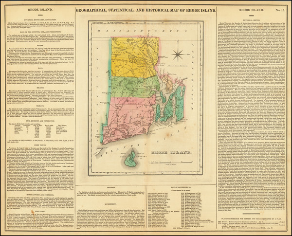 2-Rhode Island Map By Henry Charles Carey  &  Isaac Lea