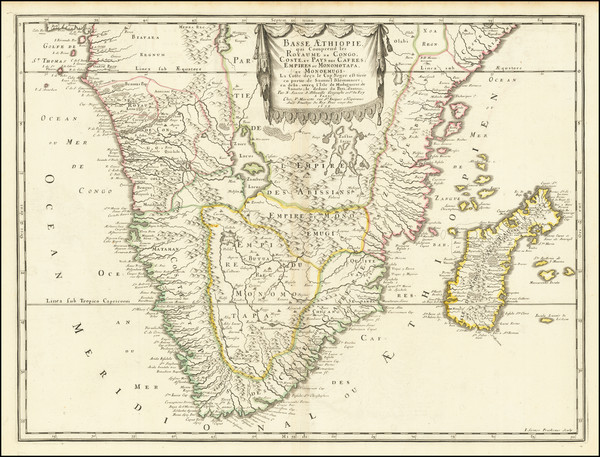 11-South Africa, East Africa and African Islands, including Madagascar Map By Nicolas Sanson