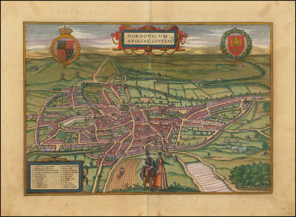 18-England Map By Georg Braun  &  Frans Hogenberg