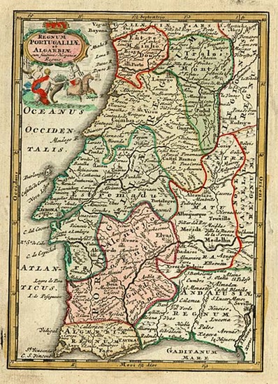 59-Europe and Portugal Map By Adam Friedrich Zurner / Johann Christoph Weigel