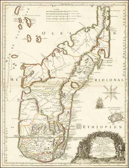 56-African Islands, including Madagascar Map By Guillaume Sanson / Pierre Mariette