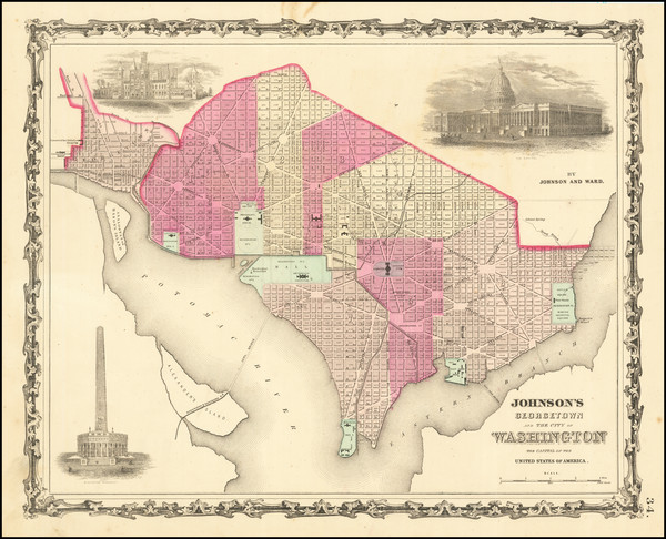 22-Washington, D.C. Map By Alvin Jewett Johnson  &  Benjamin P Ward