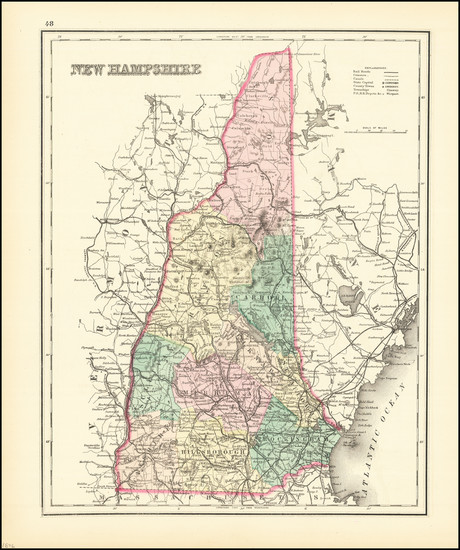 75-New Hampshire Map By O.W. Gray