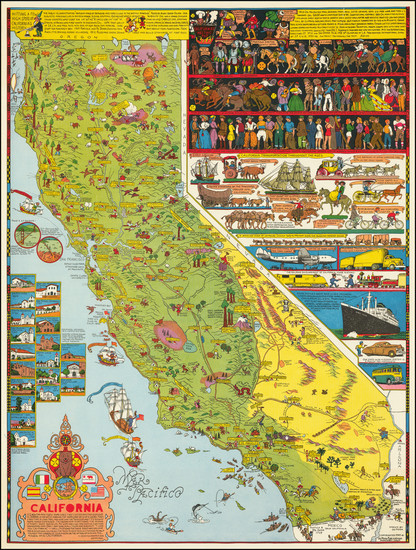 100-Pictorial Maps and California Map By Jo Mora