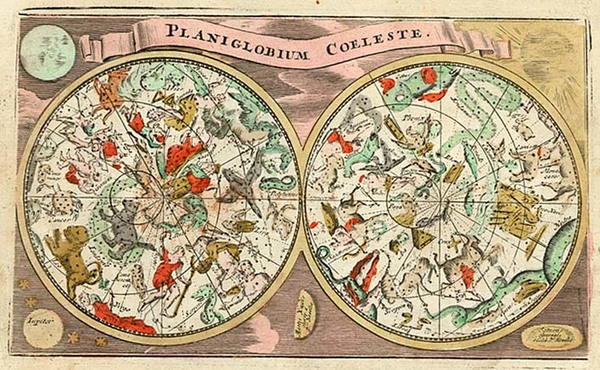 89-World, Celestial Maps and Curiosities Map By Adam Friedrich Zurner / Johann Christoph Weigel