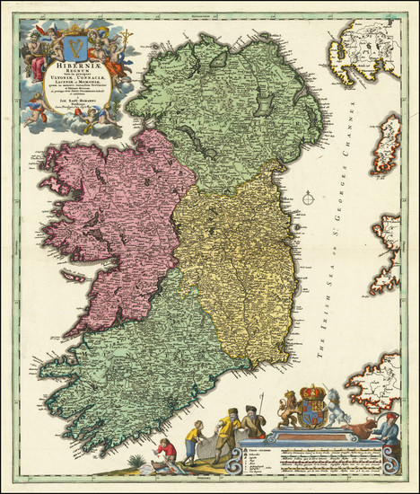 91-Ireland Map By Johann Baptist Homann