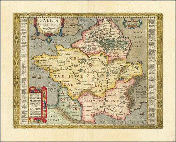 40-France Map By Abraham Ortelius