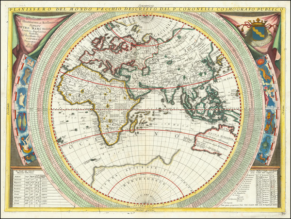 15-Eastern Hemisphere and Australia Map By Vincenzo Maria Coronelli