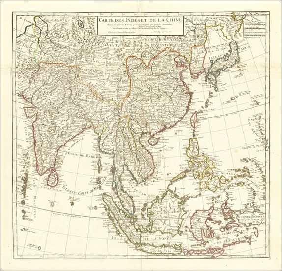 5-Asia, China, India, Southeast Asia, Philippines and Indonesia Map By Guillaume De L'Isle