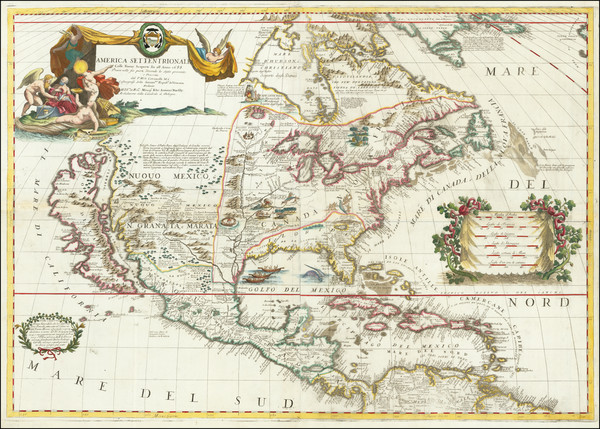 59-United States, North America and California as an Island Map By Vincenzo Maria Coronelli