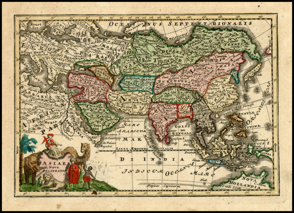 32-Asia and Asia Map By Adam Friedrich Zurner / Johann Christoph Weigel