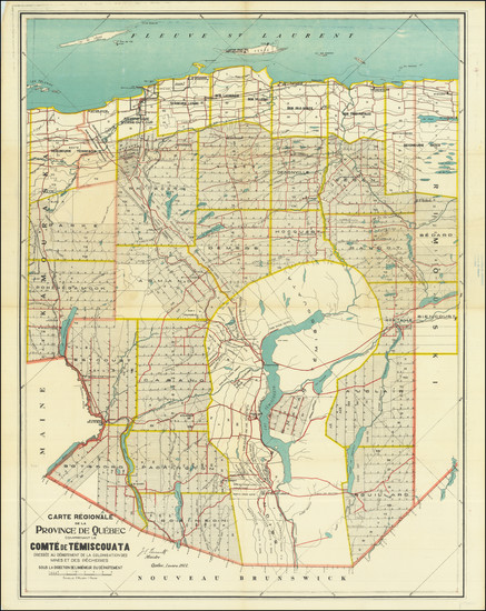 99-Eastern Canada and Quebec Map By Departement de la Colonisation des Mines